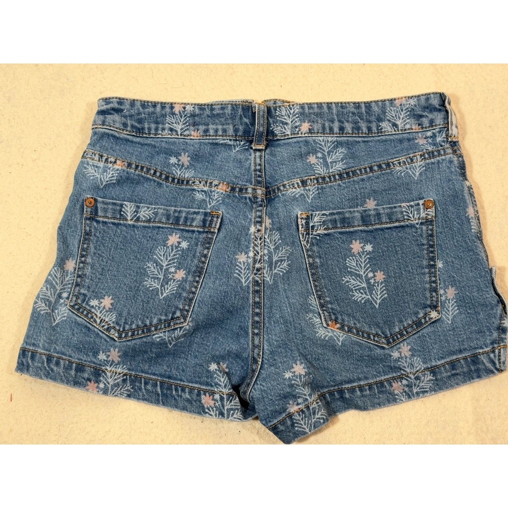 Pilcro Denim Shorts Women Size 27 Blue Winter Print High Rise‎ Button Fly 2 Inch